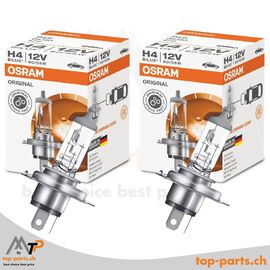 OSRAM Original H4 Halogenlampen 12V 60/55W, 2er Set, mit Verpackung, P43t Sockel, 3200K