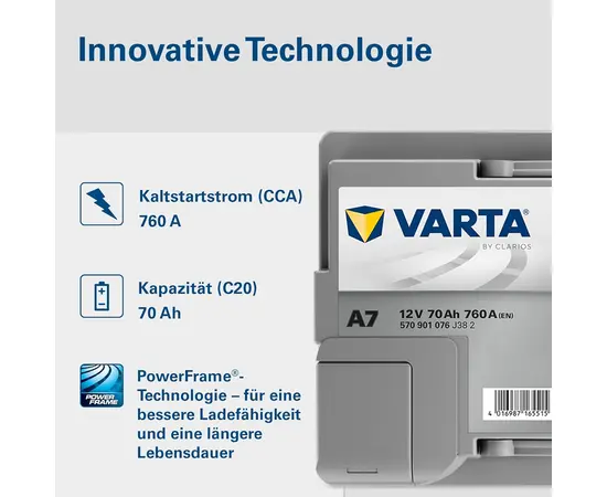 Varta AGM A7 70Ah, 760A, Schaltungsplan, 570901076,  Zum Sparpreis,  Best Deal,  Rabatt,  topparts,  top-parts.ch