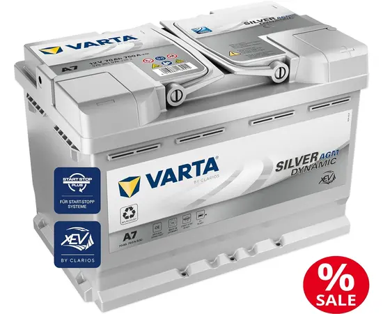 Varta AGM A7 70Ah, 760A,  570901076,  Zum Sparpreis,  Best Deal,  Rabatt,  topparts,  top-parts.ch