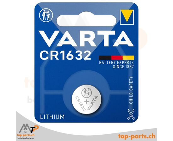 Varta CR1632 Lithium-Knopfzelle, 3V, 135mAh, 1er Blister