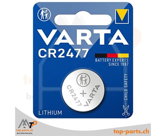 Varta CR2477 Lithium Knopfzelle, 3V, 850mAh, langlebige Batterie im 1er Blister