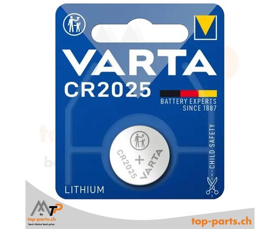 Varta CR2025 Lithium Knopfzelle Batterie 3V, 157 mAh, 1 Stück, 1er Blister