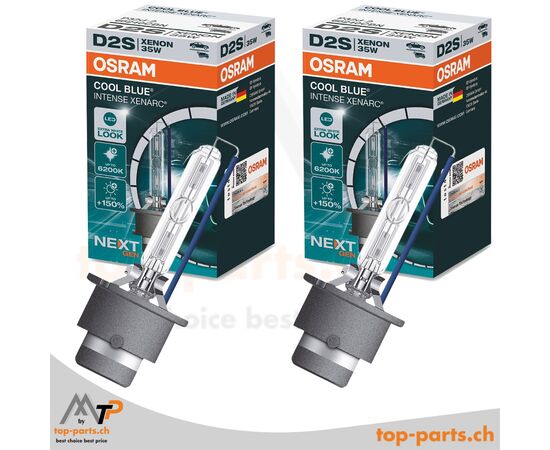Zwei Osram XENARC® D2S Cool Blue Intense (NextGen) 66240CBN, 35W, P32d-2, in Verpackung