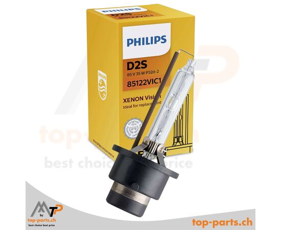 Philips D2S Vision Xenon 85122VIC1, 12/24V, 35W, in Originalverpackung, P32d-2, für präzise und helle Beleuchtung
