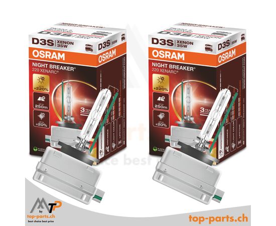 OSRAM XENARC D3S NIGHT BREAKER Laser Xenonlampen Doppelpack – 66340XN2, verbesserte Sicht und Sicherheit