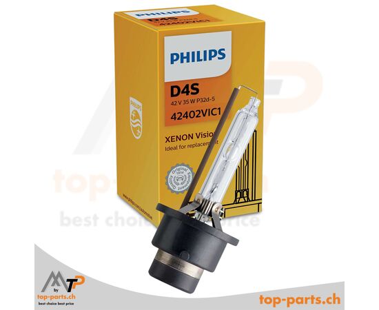Philips Xenon D4S Vision Xenonlampe in Verpackung – 1 Stück, 42402VIC1, klare Sicht mit 4500K Farbtemperatur