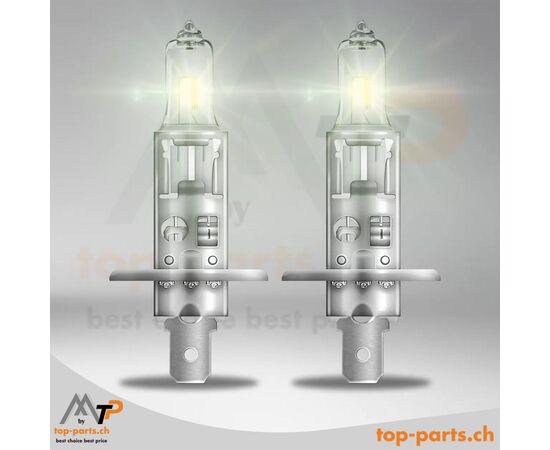 Zwei ausgepackte Osram H1 ULTRA LIFE Halogenlampen 64150ULT-2HB, 55W, 12V, 3200K