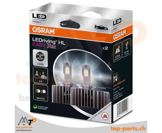 2er Set OSRAM LEDriving® D5S HL EASY XEN LED-Lampe 66540DWESY-2HB, 50W, 12V, PK32d-7, 6000K, in Verpackung