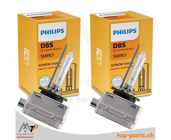 Zwei Philips Vision Xenon D8S Lampen 12411C1, 25W, PK32d-1, 4500K, in Verpackung