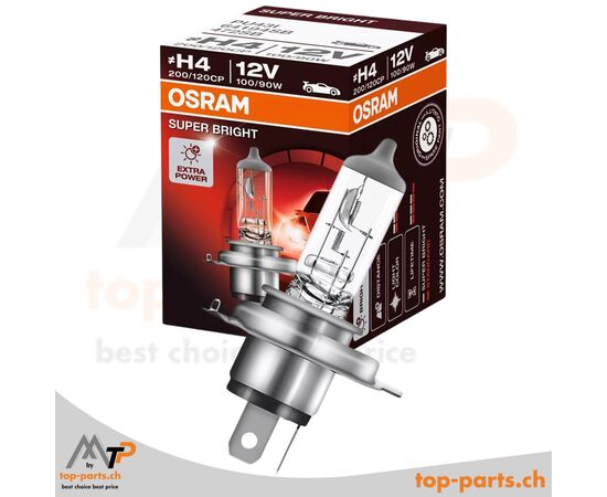 Osram H4 Super Bright Premium Off Road 100/90W mit Verpackung, Halogenlampe, 12V, P43t, 4800K
