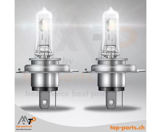 OSRAM H4 NIGHT BREAKER SILVER +100% eingeschaltet, ohne Verpackung, Halogenlampen, 12V 60/55W, P43t, 3200K