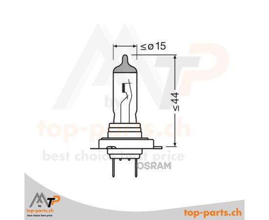 Osram H7 Original Halogenlampe 12V 55W PX26d im Schaltkreis integriert, 3200K warmweißes Licht für optimale Fahrzeugbeleuchtung