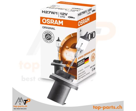 Osram H27W/1 Original Halogenlampe 12V 27W PG13 mit Verpackung, langlebige und zuverlässige Fahrzeugbeleuchtung, 3200K warmweißes Licht