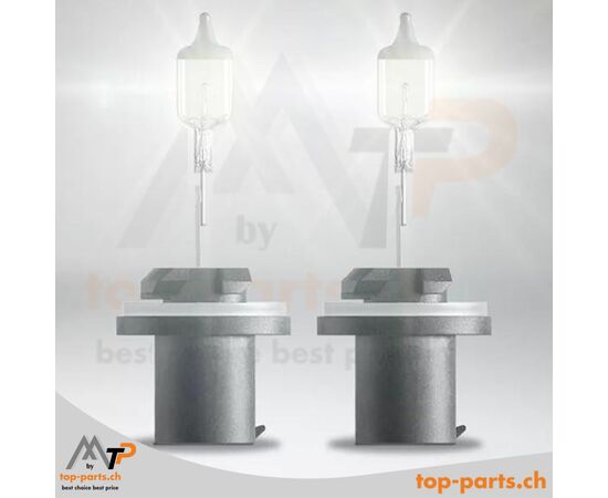 Eingeschaltete Osram H27W/1 Original Halogenlampen 12V 27W PG13 ohne Verpackung, helles und warmweißes Licht für Fahrzeuge, 3200K warmweiß