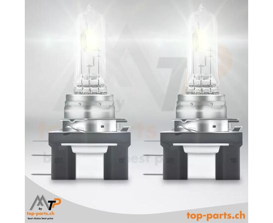 Eingeschaltete Osram H15 Original Halogenlampen 12V 55/15W PGJ23T-1 ohne Verpackung, helles und zuverlässiges 3200K warmweißes Licht für Fahrzeuge