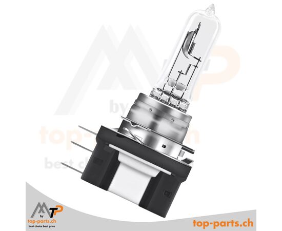 Osram H15 Original Halogenlampe 12V 55/15W PGJ23T-1 ohne Verpackung, langlebige und leistungsstarke Beleuchtung für Fahrzeuge, 3200K warmweißes Licht