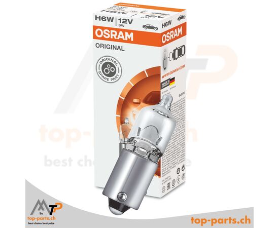 Osram H6W Original Signallampe 12V 6W BAX9s mit Verpackung, langlebige und zuverlässige Fahrzeugbeleuchtung