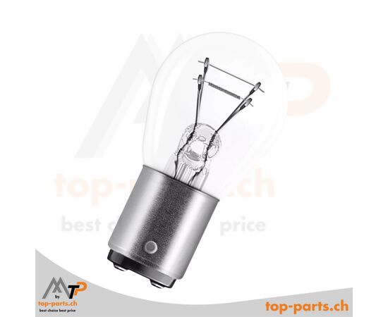 Eingeschaltete Osram P21/4W Original Kugellampe 12V 21/4W BAZ15d ohne Verpackung, helles Licht für Brems- und Schlusslicht